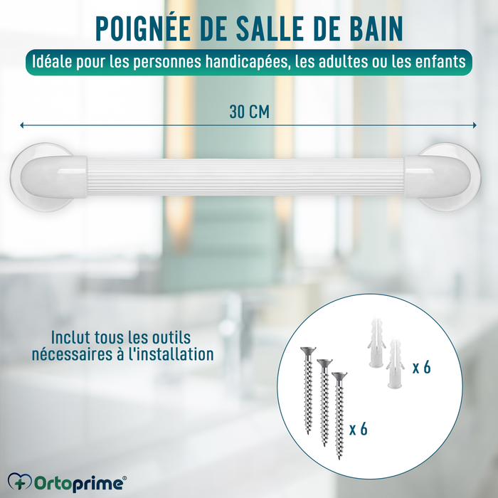 Poignée de Douche Cannelée Multifonctionnelle pour Salle de Bain | 30 cm