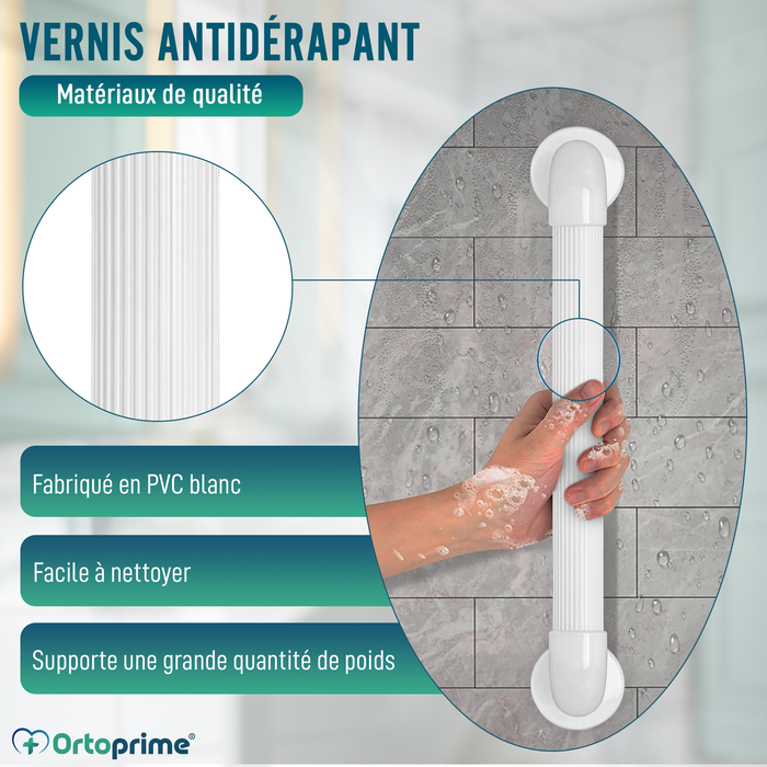 Poignée de Douche Cannelée Multifonctionnelle pour Salle de Bain | 30 cm