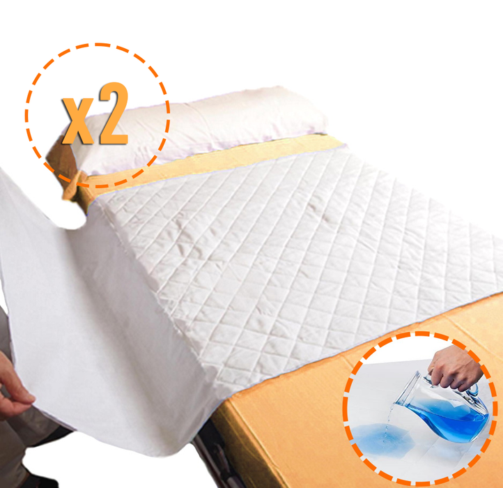 PACK 2 Protège-matelas Absorbants Écologiques Lavables Lit 90cm 3,15 Litres/m2