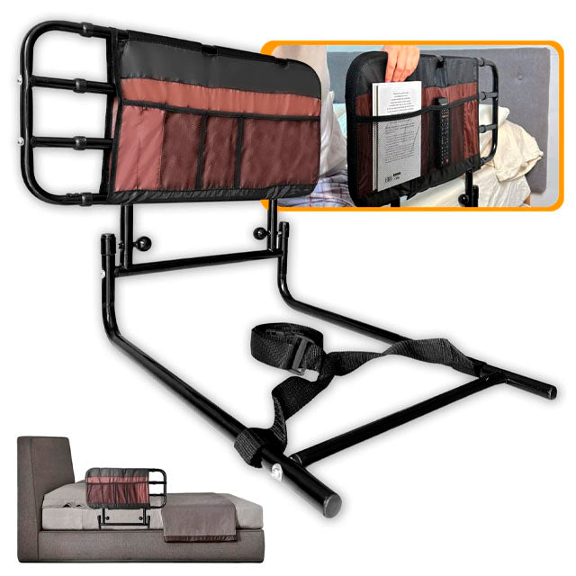 Barrière de lit extensible avec système pliable pour lit