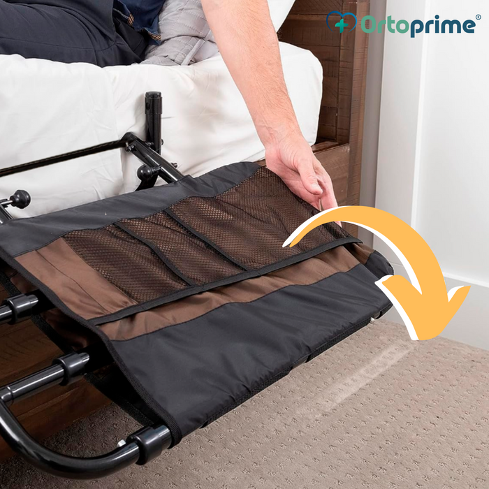 Barrière de lit extensible avec système pliable pour lit