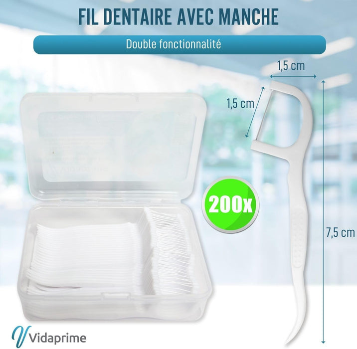 Fil Dentaire avec Manche PREMIUM  | Pack 200