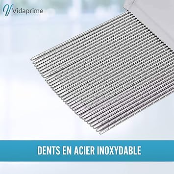 Peigne à Poux avec des Dents en Acier Inoxydable pour les Poux et les Lentes