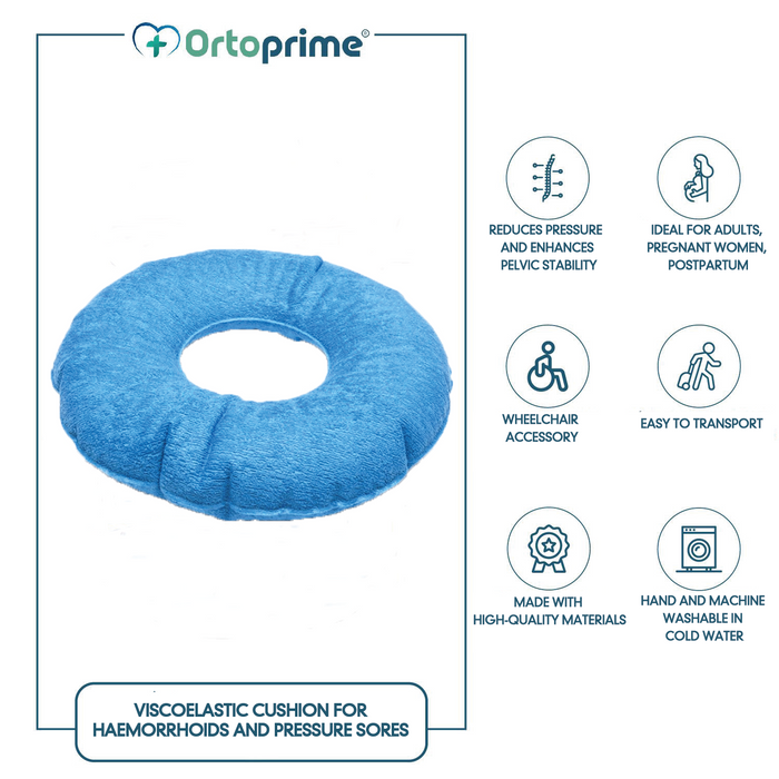 Coussin Gonflable Beignet Pour Hémorroïdes Et Coccyx | PVC Floqué, Réglable, 45x39 Cm, Soulage Douleurs Assise