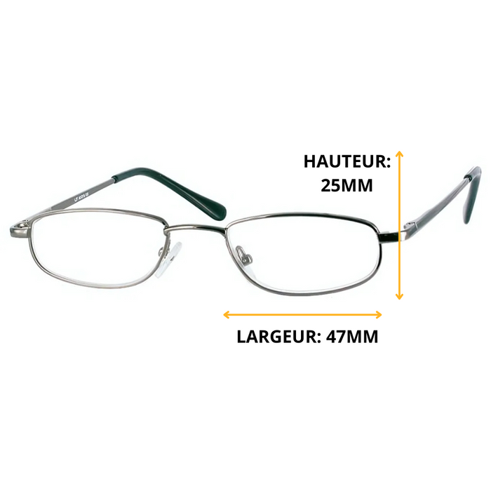 Lunettes de Lecture pour Presbytie Monture Demi-Lune Métallique