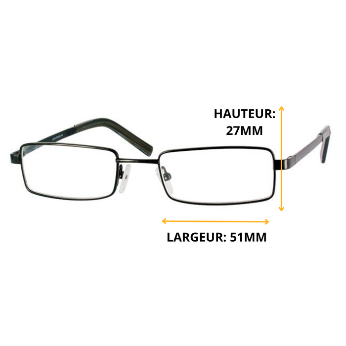 Lunettes pour Presbytie avec Monture Métallique Rectangulaire
