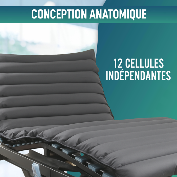 Matelas Anti-escarres 90x190x10cm | 12 Cellules Anti-escarres