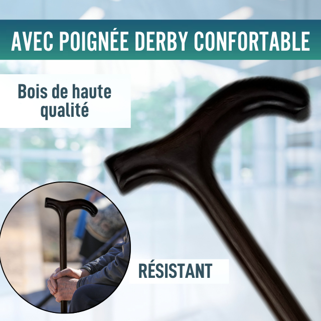 Bâtons en Bois Orthopédiques Manche Derby | 4 Designs