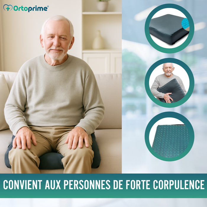 Coussin Antiescarres Visco Gel Zone Ischiatique 85 kg/m3