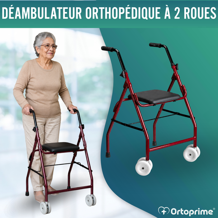 Déambulateur Réglable en Aluminium | Siège Rembourré