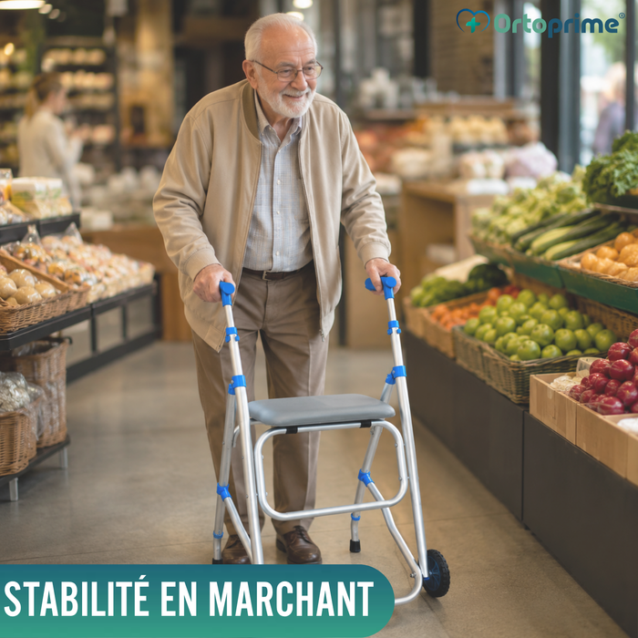Déambulateur Pliable en Aluminium avec Siège