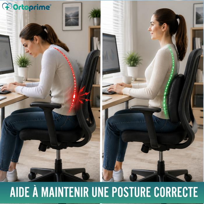 Coussin Lombaire en Mousse Viscoélastique | Noir