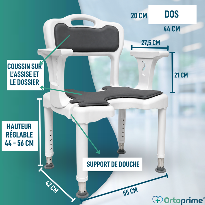 Chaise de Douche 3 en 1 en U | Tabouret Antidérapant