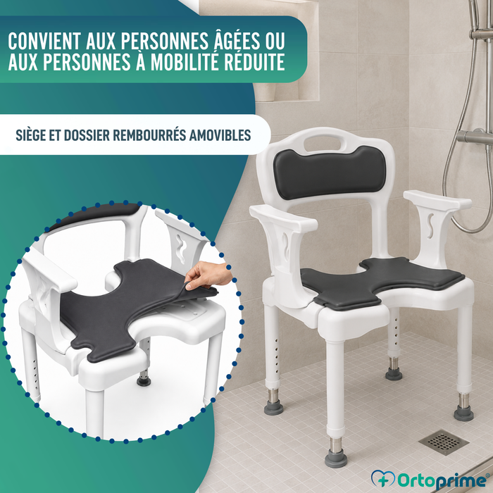 Chaise de Douche 3 en 1 en U | Tabouret Antidérapant