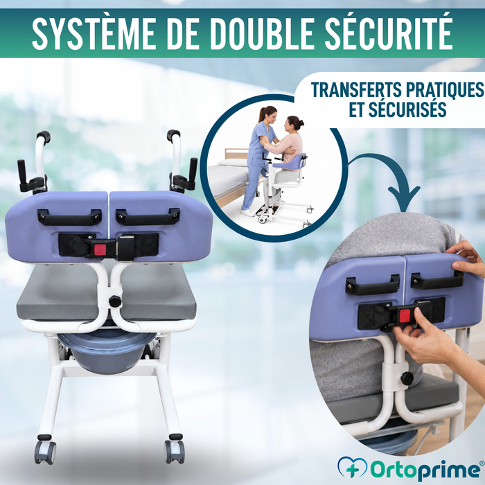 Chaise de Transfert 3 en 1 | Chaise WC Réglable
