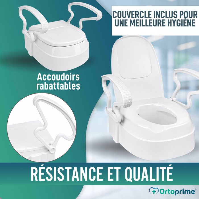 Rehausseur WC Réglable 3 Hauteurs | Siège avec Couvercle