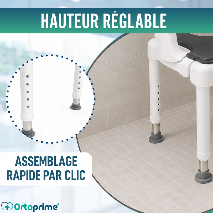 Chaise de Douche 3 en 1 en U | Tabouret Antidérapant