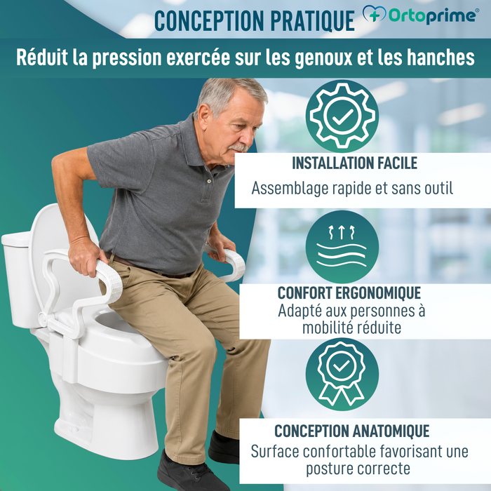 Rehausseur WC Réglable 3 Hauteurs | Siège avec Couvercle