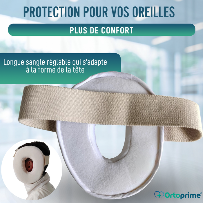 Coussin Anti-Escarres Oreille avec Ouverture Réglable