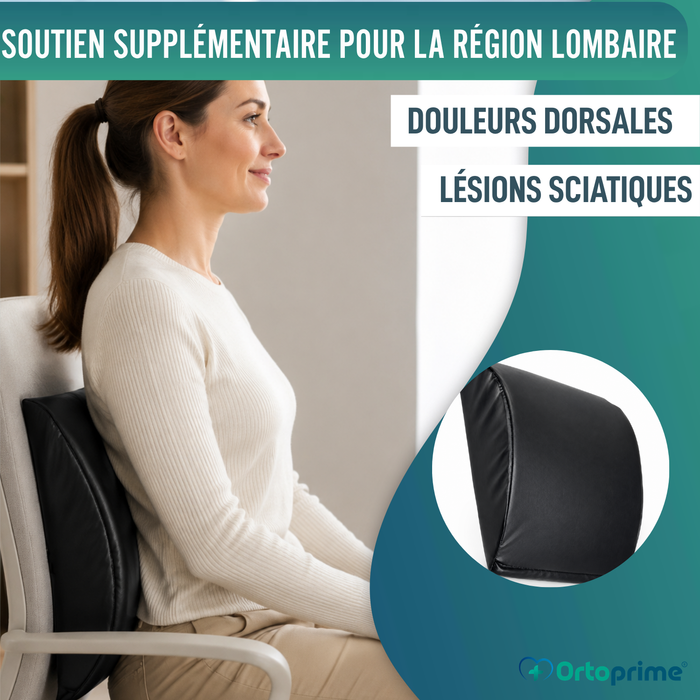 Coussin Lombaire en Mousse Viscoélastique | Noir