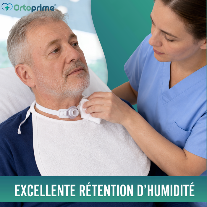 Bavoir Hygiénique Spécial Trachéotomie | Boîte de 10 unités