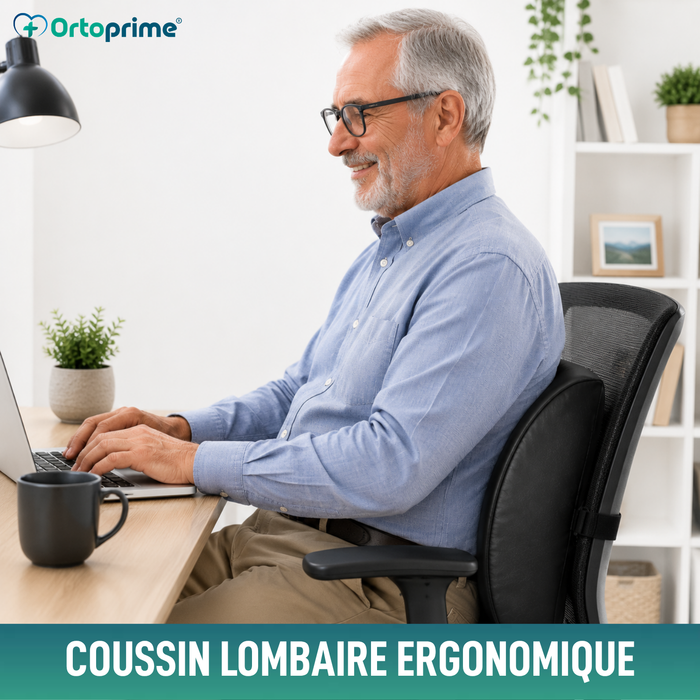 Coussin Lombaire en Mousse Viscoélastique | Noir