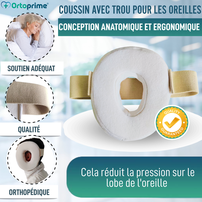 Coussin Anti-Escarres Oreille avec Ouverture Réglable