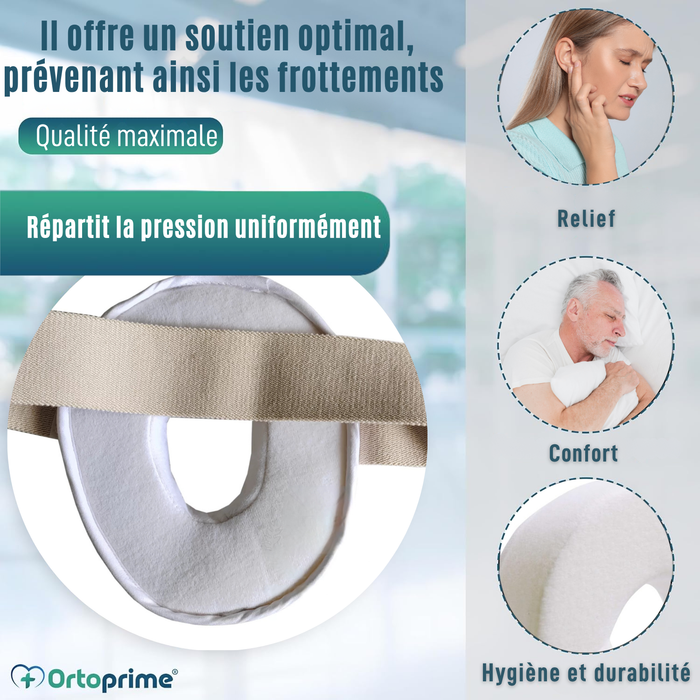 Coussin Anti-Escarres Oreille avec Ouverture Réglable