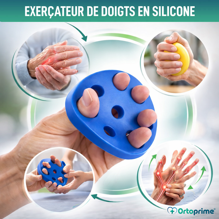 Exerciceur extenseur en silicone pour les doigts | 4 niveaux de résistance