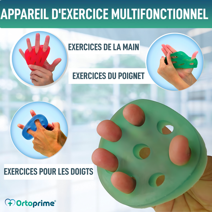 Exerciceur extenseur en silicone pour les doigts | 4 niveaux de résistance