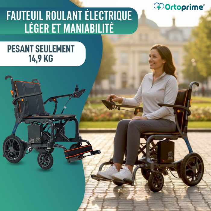 Fauteuil Roulant Électrique Ultra-léger avec Moteurs Brushless