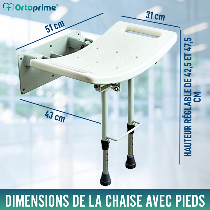 Tabouret Mural Pliable pour Douches | 2 options de modèle