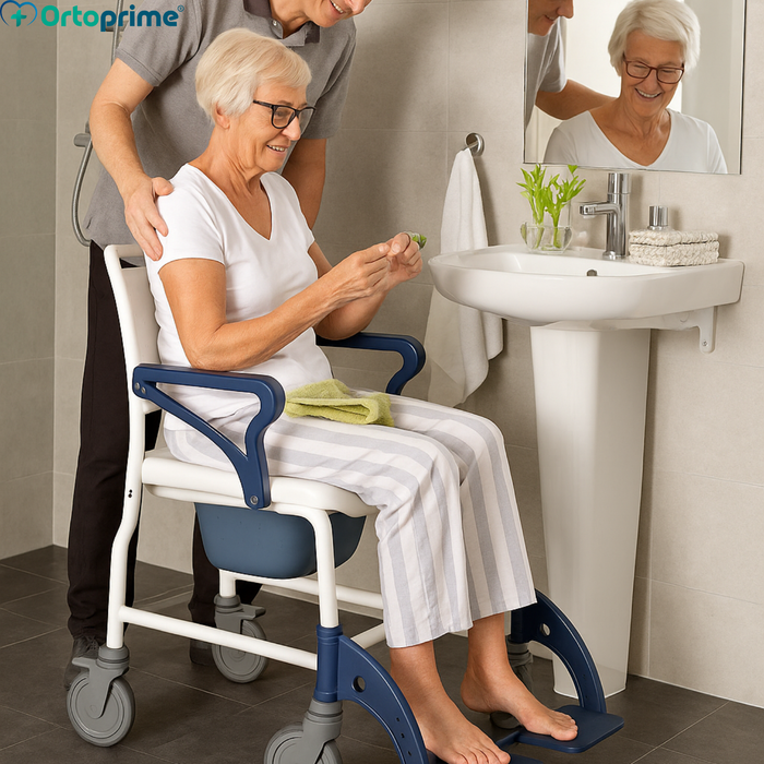 Chaise Douche WC Adultes Bras et Pieds Pliants | WC Portable