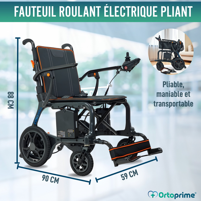Fauteuil Roulant Électrique Ultra-léger avec Moteurs Brushless