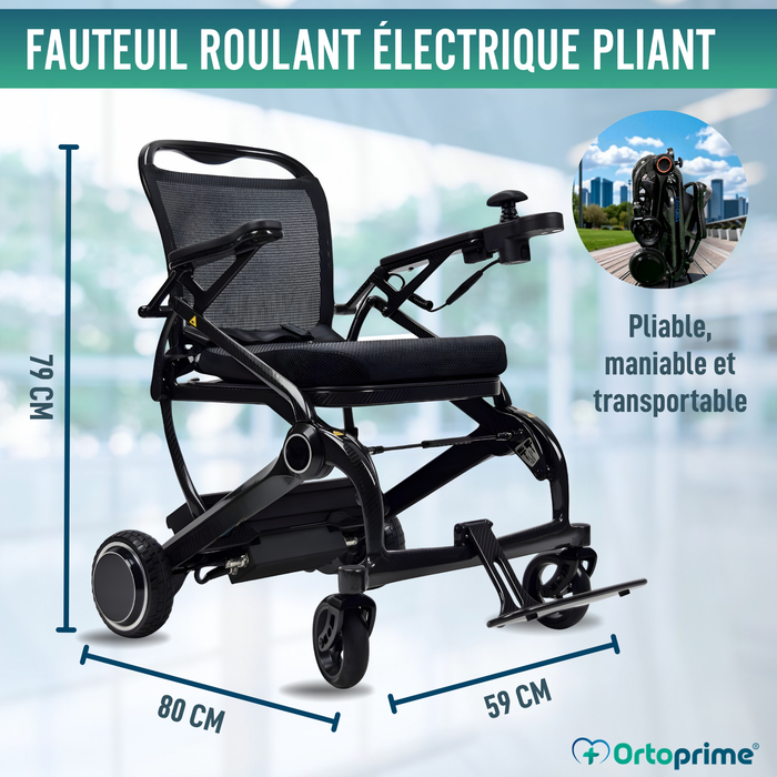 Fauteuil Roulant Électrique Ultra-Compact | Fibre Carbone
