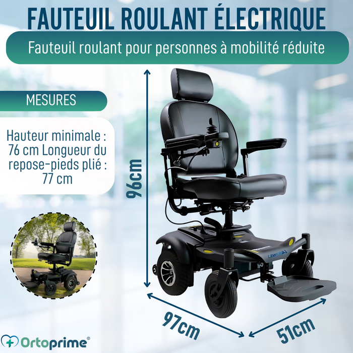 Chaise Roulante Électrique Démontable avec Joystick Digital