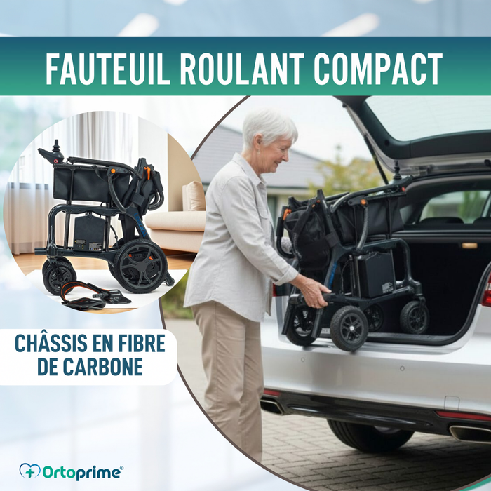Fauteuil Roulant Électrique Ultra-léger avec Moteurs Brushless