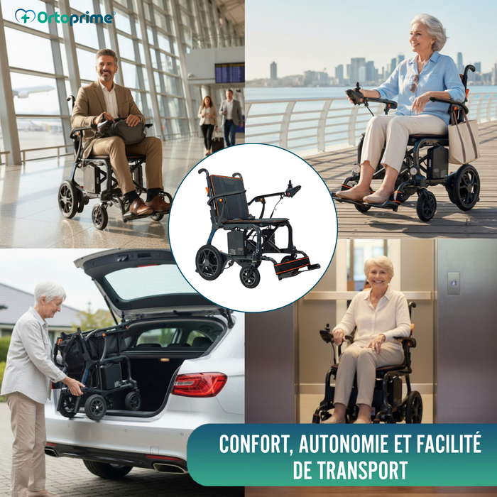 Fauteuil Roulant Électrique Ultra-léger avec Moteurs Brushless
