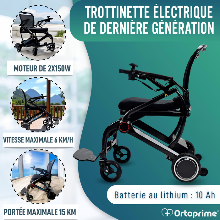 Fauteuil Roulant Électrique Ultra-Compact | Fibre Carbone