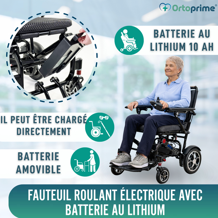 Fauteuil Roulant Électrique Pliant Ultra Léger | 10Ah