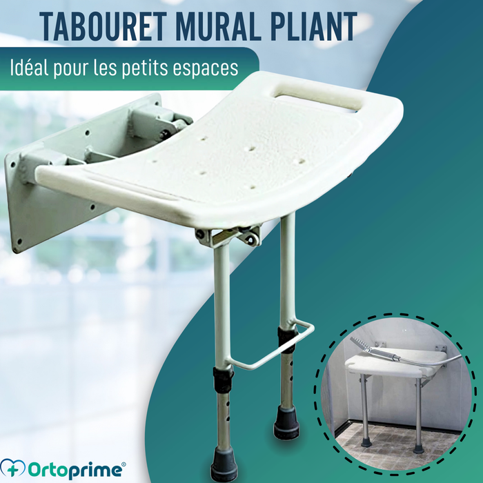 Tabouret Mural Pliable pour Douches | 2 options de modèle