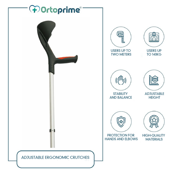Béquille Adulte Réglable Orthopédique Poignée Rouge | 1 Unité ...