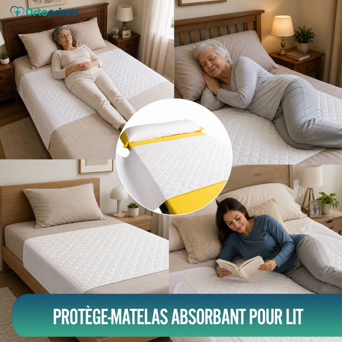 Protège-Matelas Absorbant Écologique Lavable pour Lit 90cm 3,15 Litres/m2