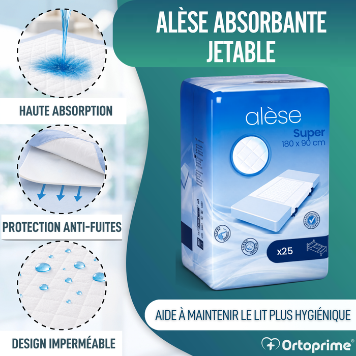 Protège-matelas Jetable super Absorbant avec Voile | 90x180