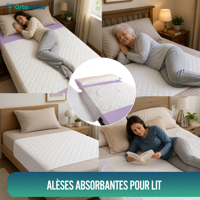 PACK 2 Protège-lits Absorbants Écologiques Lavables pour Lit 135cm 3,15 Litres/m2