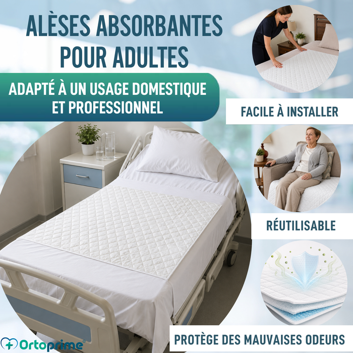 PACK 2 Protège-lits Absorbants Écologiques Lavables pour Lit 135cm 3,15 Litres/m2