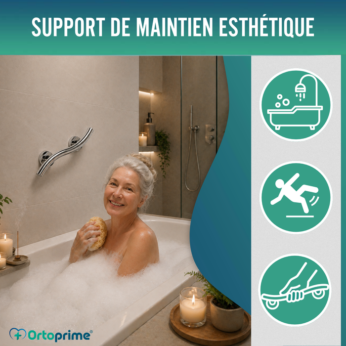 Barre d’Appui pour Salle de Bain en Acier Inox | 35 cm