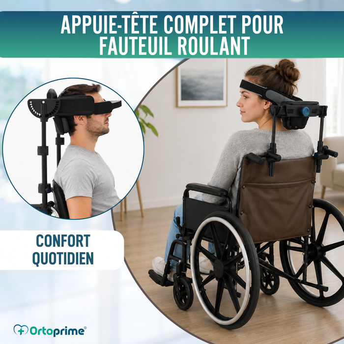 Appui-tête Réglable pour Fauteuil Roulant | 2 Modèles