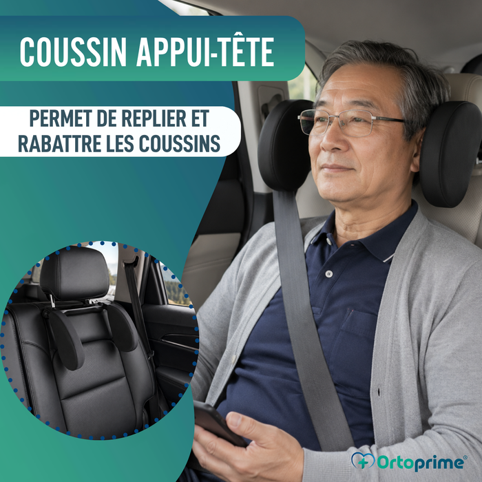 Appui-Tête Auto pour Siège Arrière | Rabattable