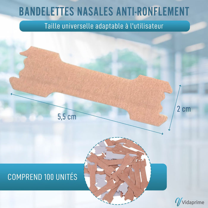 Bandes Nasales Antironflement pour Dormir | Nasal Strips 100 pcs